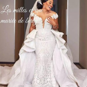 BIALA Robe classe et chic qualité supérieur, deux en un , droite avec traine. Berty Events Wedding planner & Boutique en ligne | www.bertyevents.fr