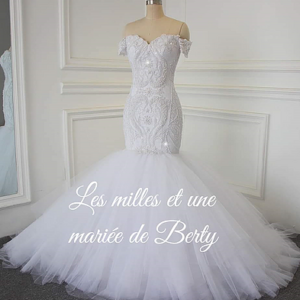 Berty Events Wedding planner & Boutique en ligne | www.bertyevents.frLEORA Robe de mariée sirène perlés de luxe, lace au dos, traine trempette, tissu dentelle et tulle , effet naturelle. Taille à précisé au moment de la commande , car c'est sur mesure.